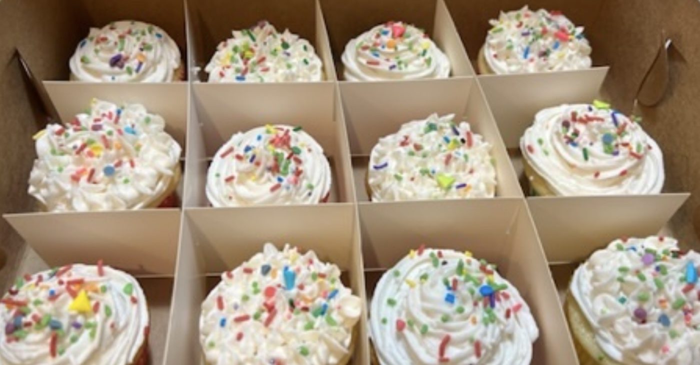 Celebration cupcakes with sprinkles