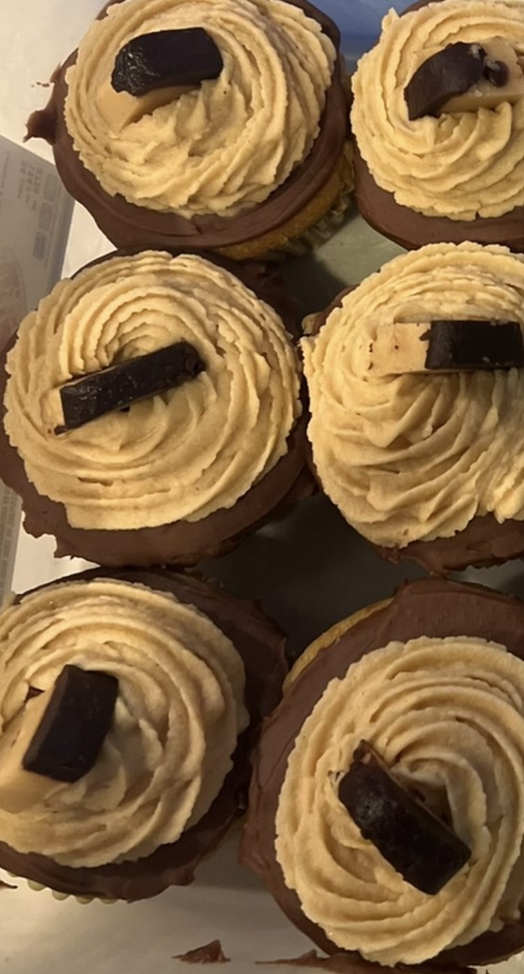 Chocolate-topped cupcakes