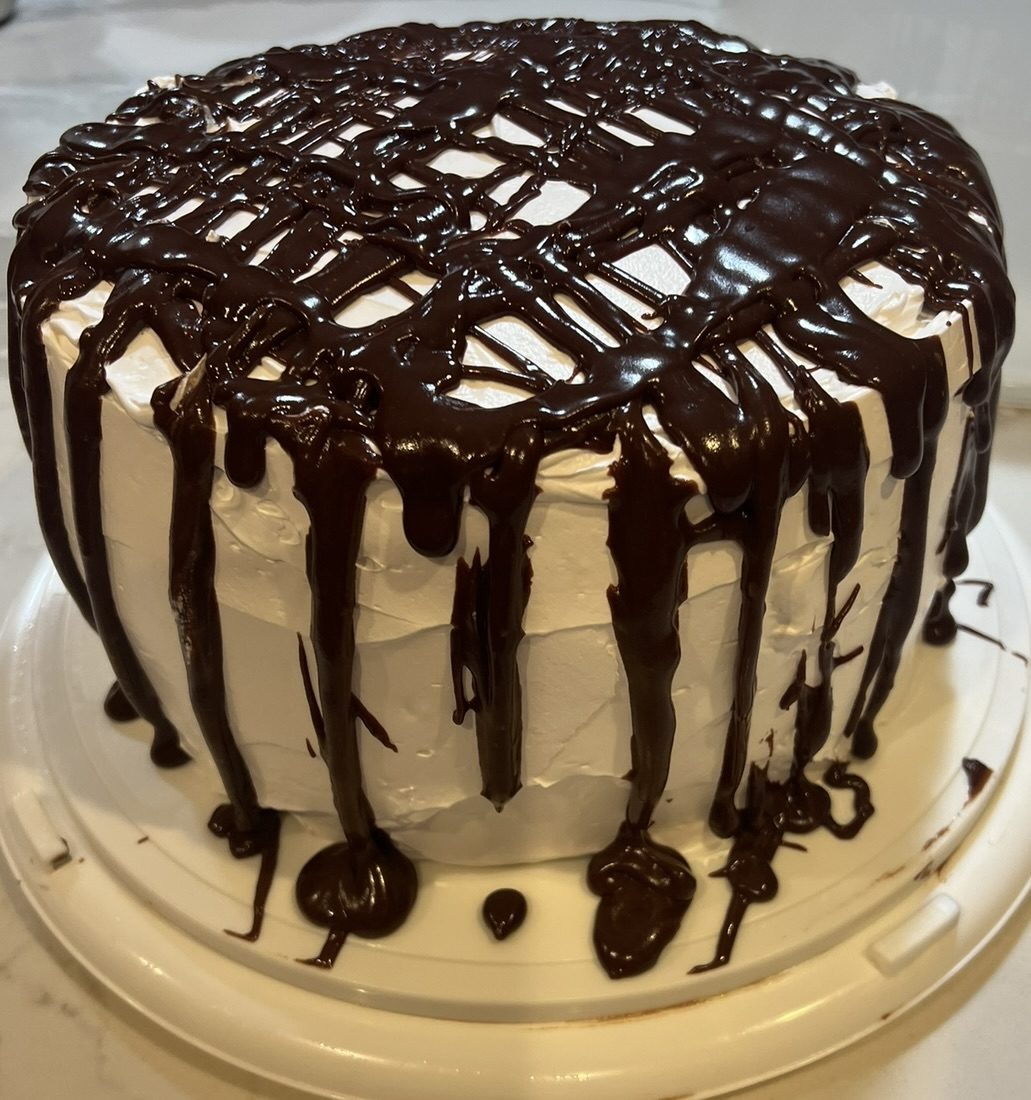 Chocolate ganache layer cake